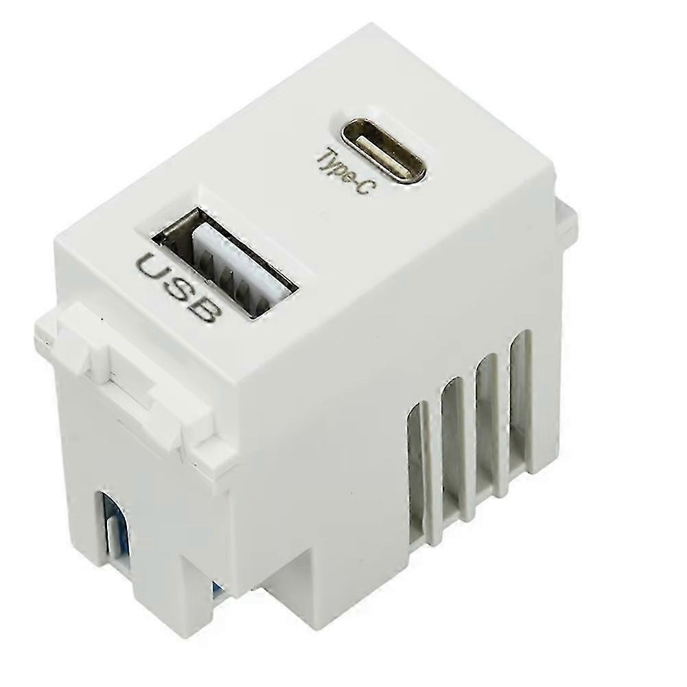 Type 128 USB Power Module 220V Socket 5V2.1A Dual Port USB+Type C Charging Socket Module