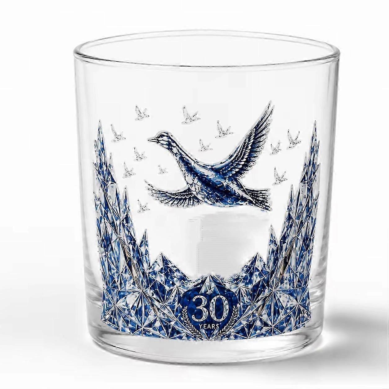 Bird Pattern Crystal Tumbler Cup For Bar Use
