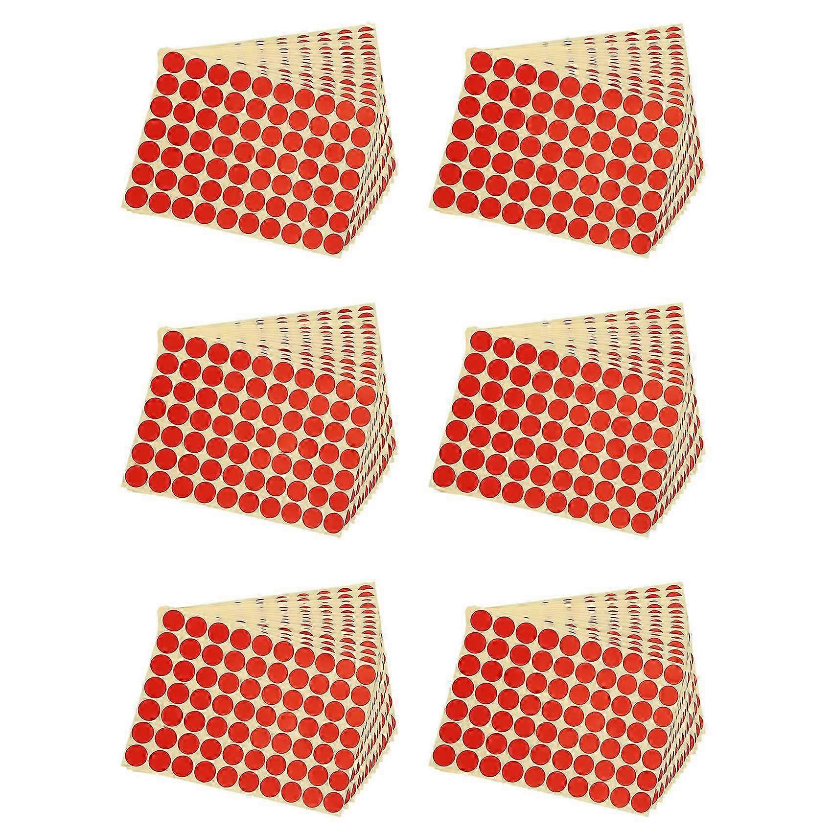6set 19mm Circles Round Code Stickers Self Adhesive Sticky Labels Red