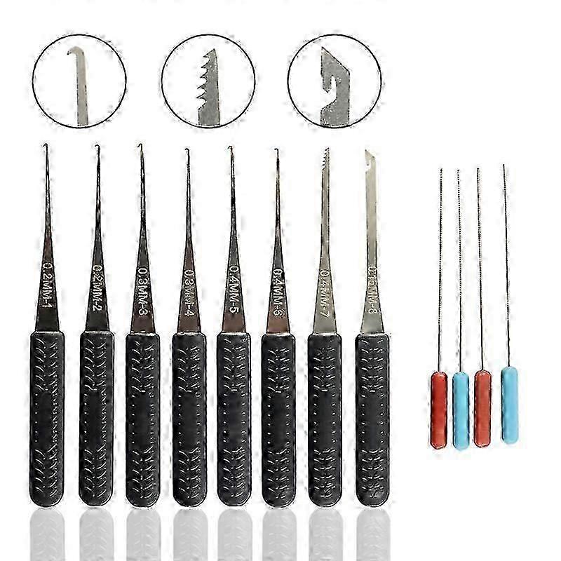 12PCS Broken Key Extractor Kit Lock Removal Tool Set Hooks Needles for Locksmith