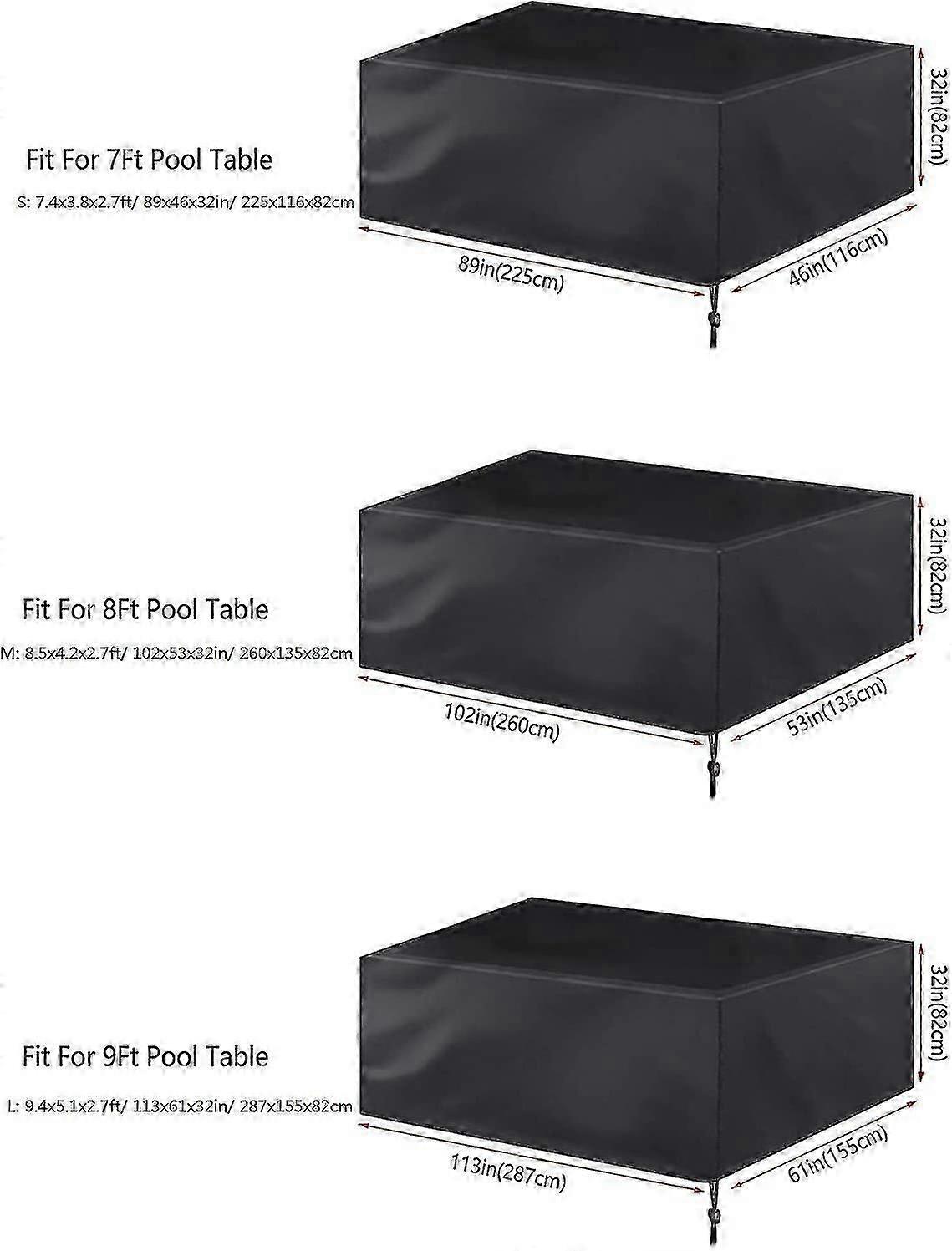 Pool Table Cover With Drawstring Suitable For Snooker Table 225*116*82cm