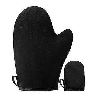 2Pcs Double Sided Self Tanning Exfoliating SPA Makeup Gloves Reusable Thumb Mitt KAESI