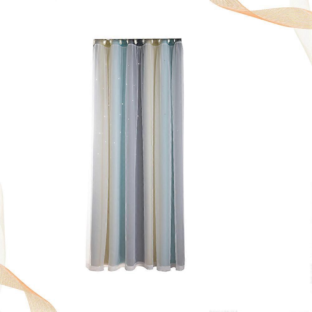 Shading Curtain Double Layer for Home Beige One-Sided Pattern