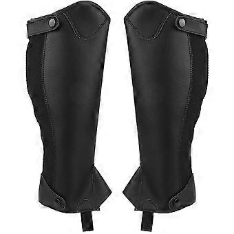 Childrens Horse Riding Half Chaps with Super Fiber Leather Construction Comfortable Fit for Equestrian Training