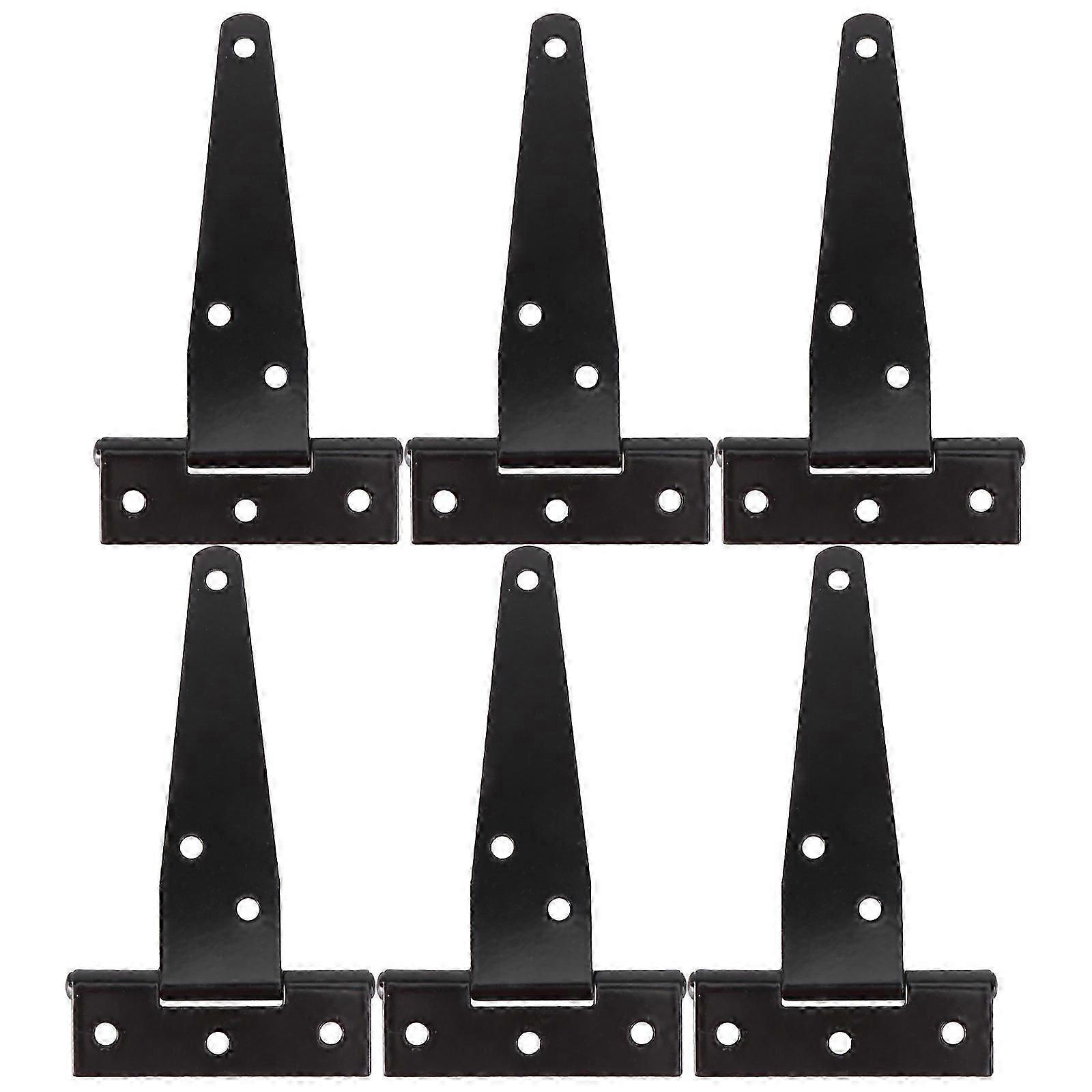 Black 4 Inch Weld On T Shape Gate Hinges 6Pcs Rustproof for Gate Use