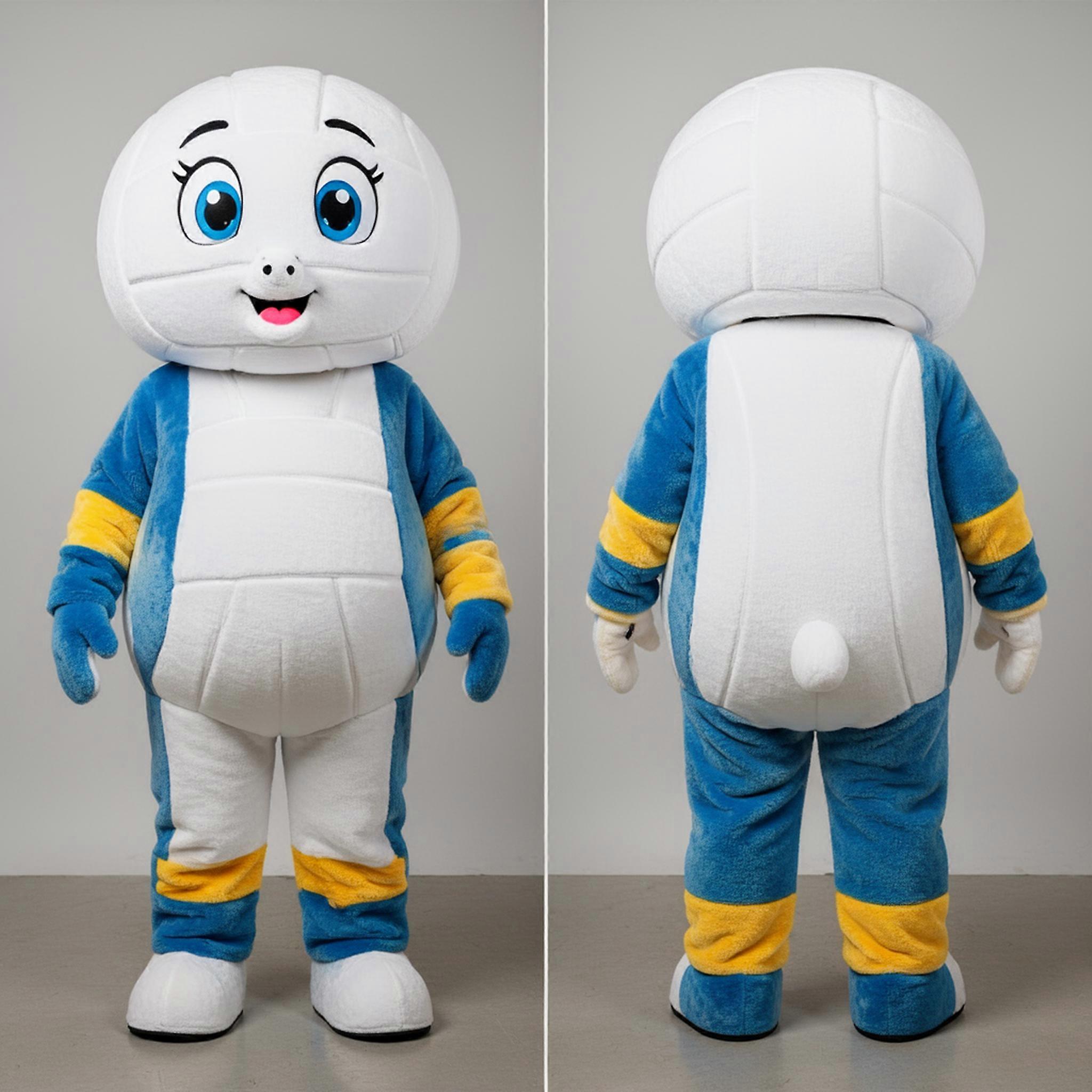 MASTICOT White Rounded Volleyball Ball Mascot