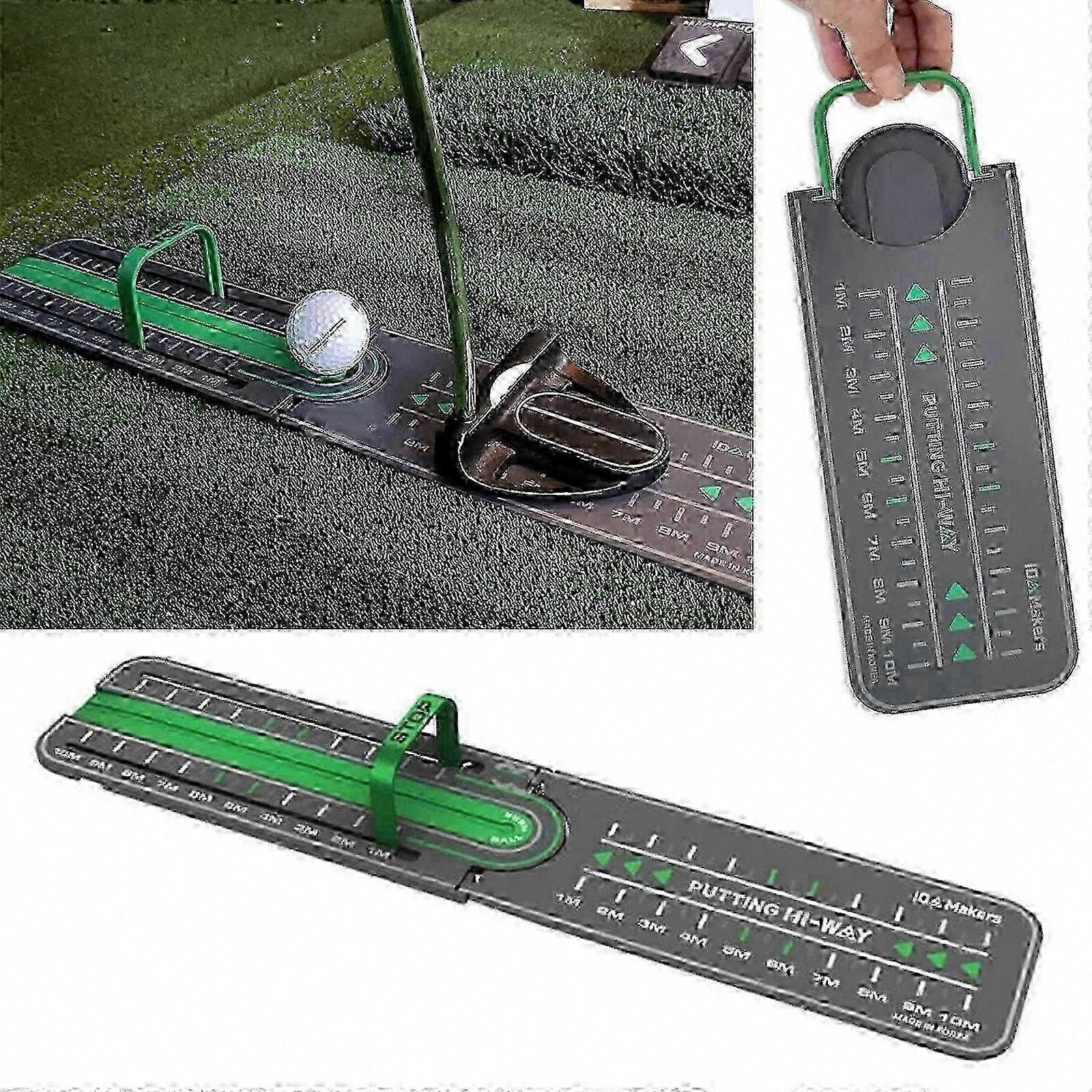 Putting Green Practice: Golf Putting Mirror & Distance Drill Trainer Aid