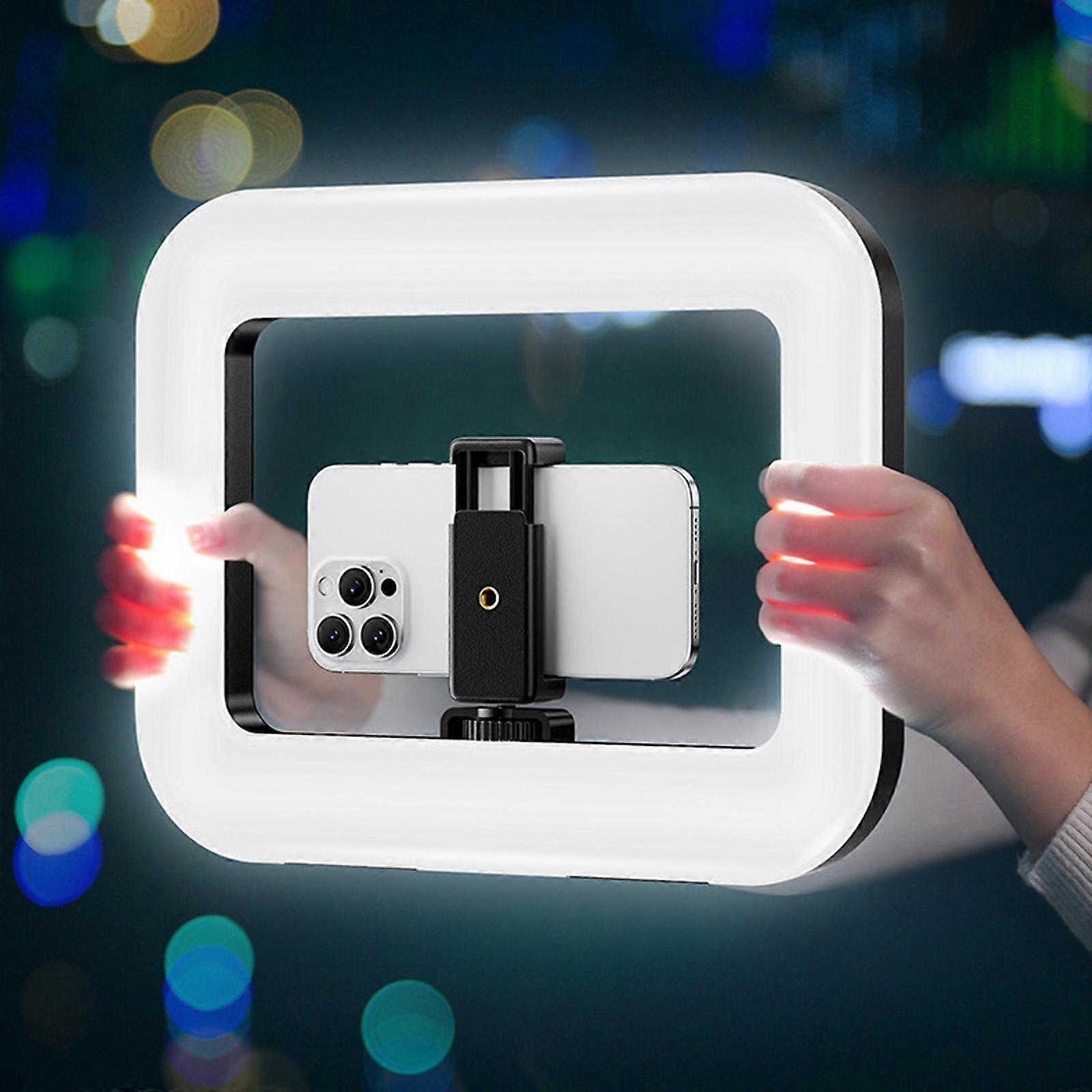 Handheld Smartphone Video Rig Light Rechargeable Camera Cage Ring Light
