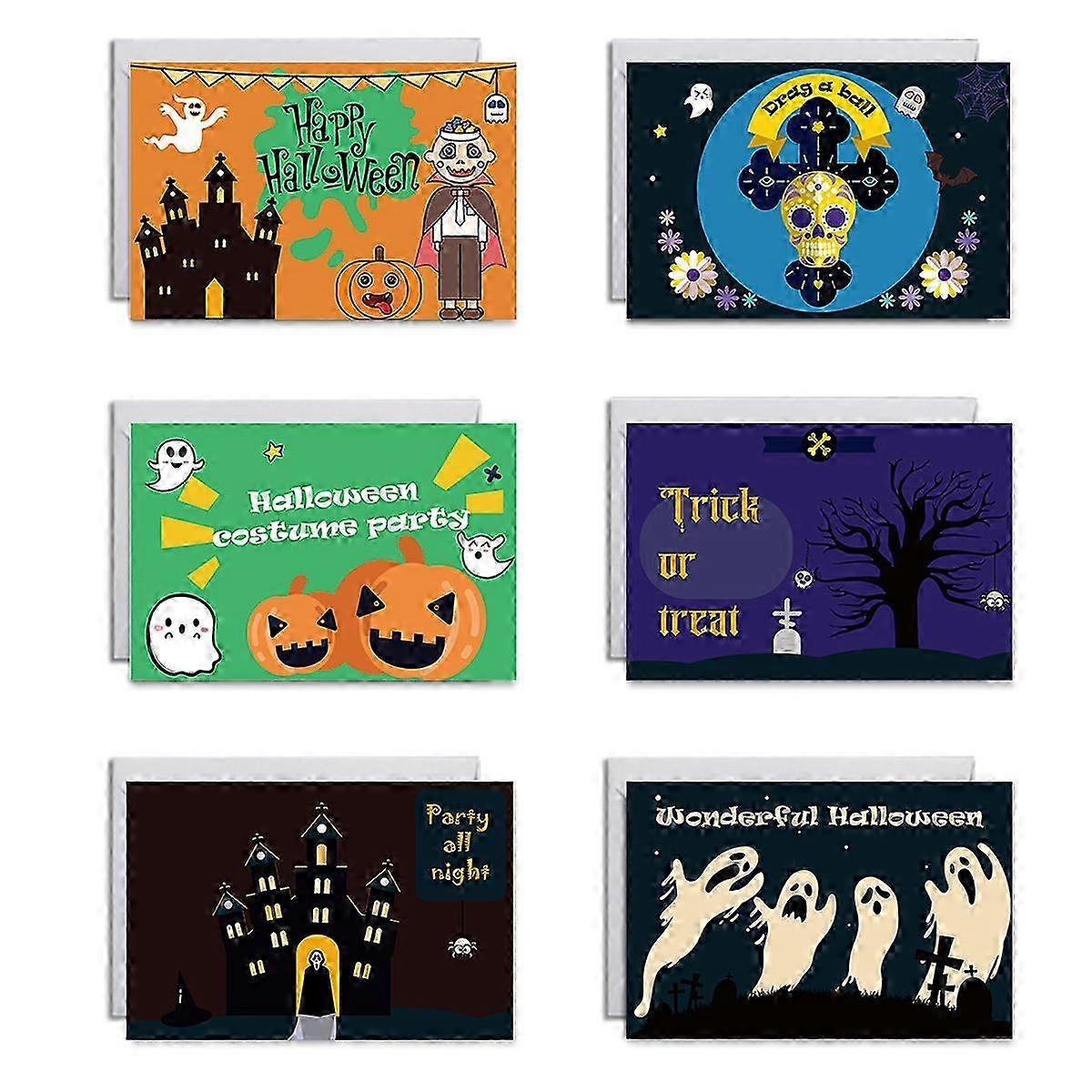 6 Assorted Halloween Greeting Cards