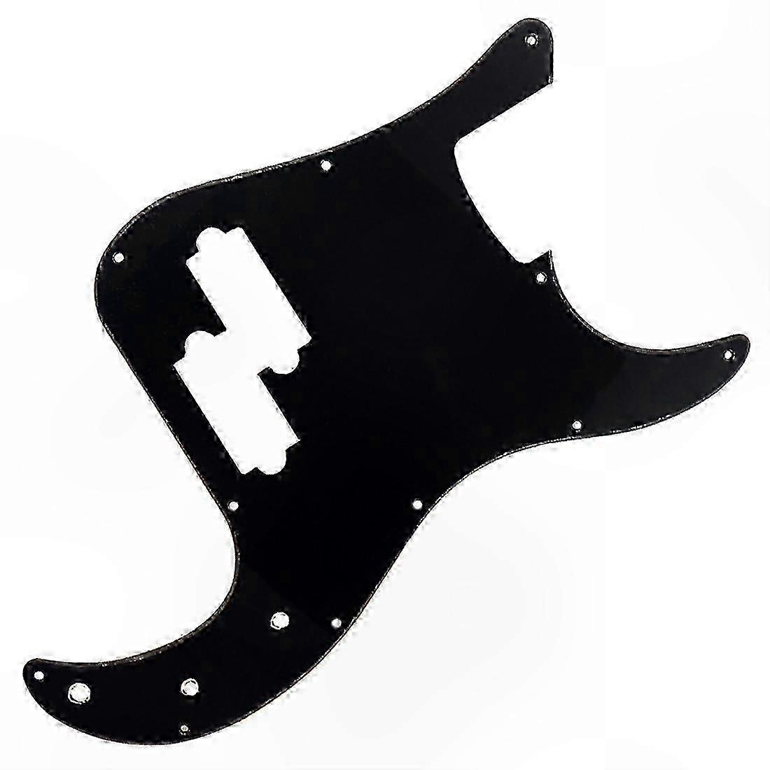 Black 11-Hole Single Layer Pickguard compatible with 4-String Bass Guitar