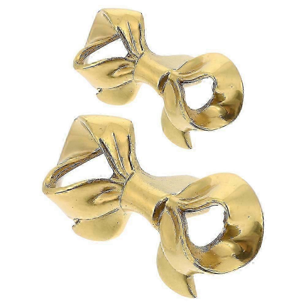 Wardrobe Handle Bowknot for Decoration 8Pcs Golden Brass Knobs