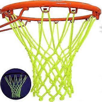 Fluorescent Phosphorescent Self-Luminescent Basketball Net, Nylon Sturdy Weather Resistant, Glows in Dark, Easy to Install, Compatible with Standard B