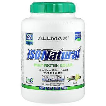 ALLMAX, ISONatural™, Wei-eiwitisolaat, Vanille, 2,27 kg