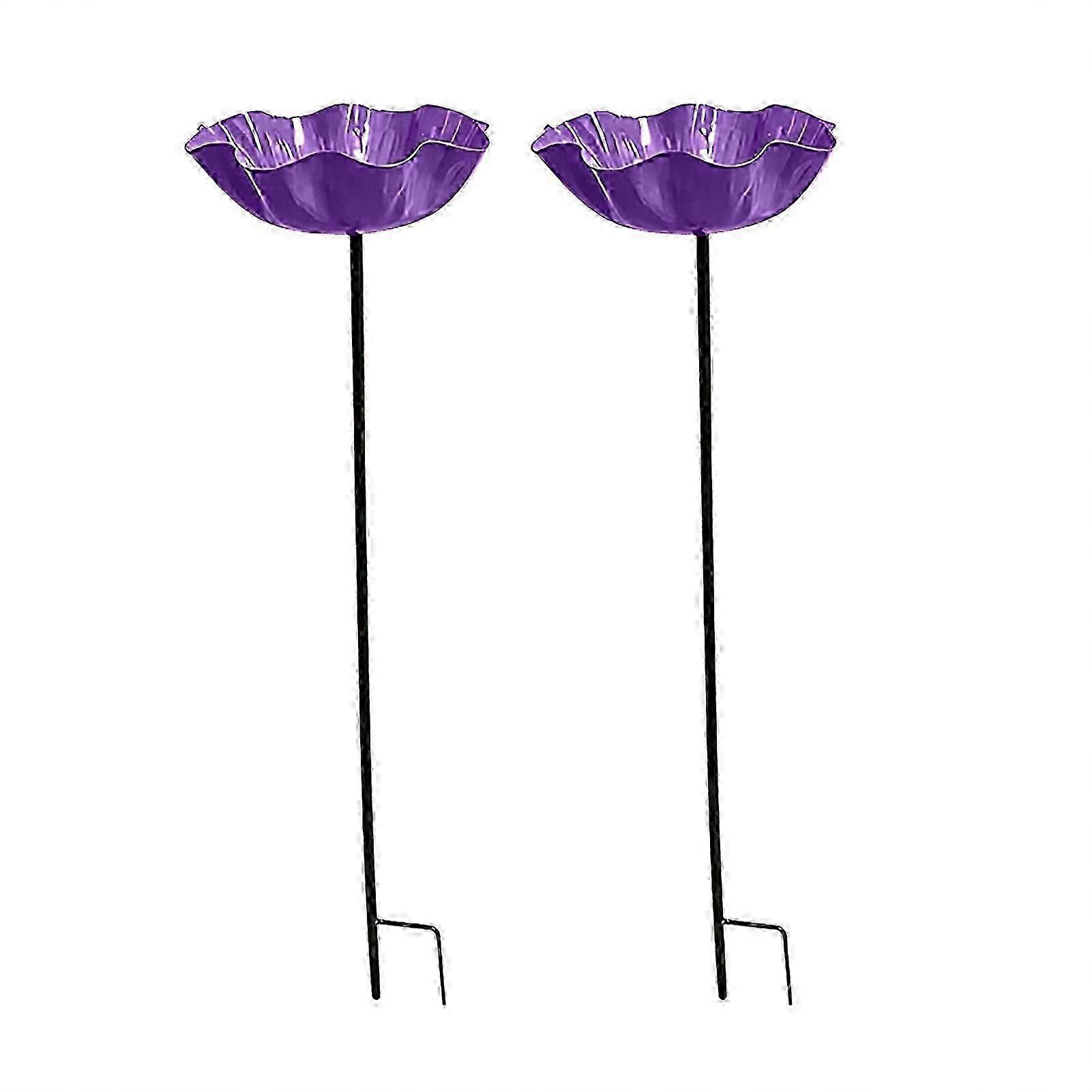 Multi Function 2pcs Metal Stake Bird Bath for Nature Lovers Gift