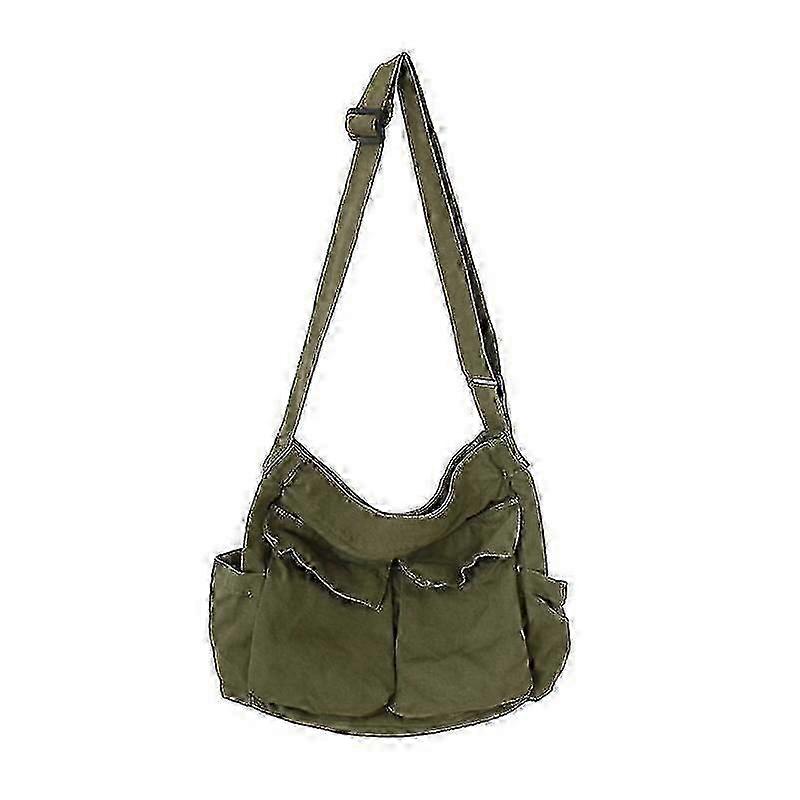 Durable Canvas Messenger Bag With Multiple Pockets