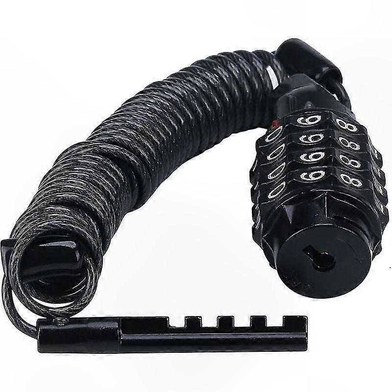 1.6M Combination Cable Lock for Bicycle, Scooter, Helmet, and Gate Security, 4-Digit Resettable Code, Includes Mounting Bracket