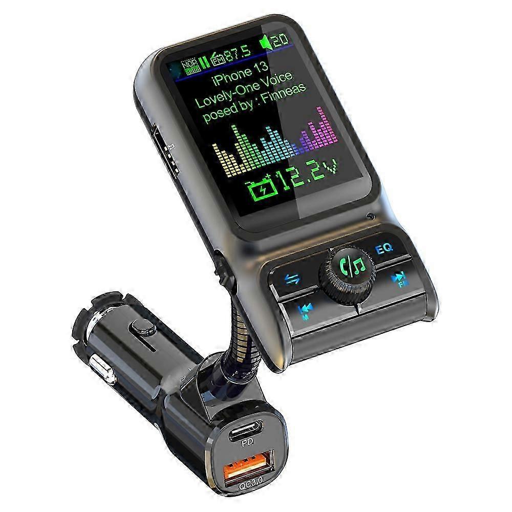 BC85 Color Screen In-Vehicle Bluetooth 5.0 FM Transmitter with MP3 Playback Function
