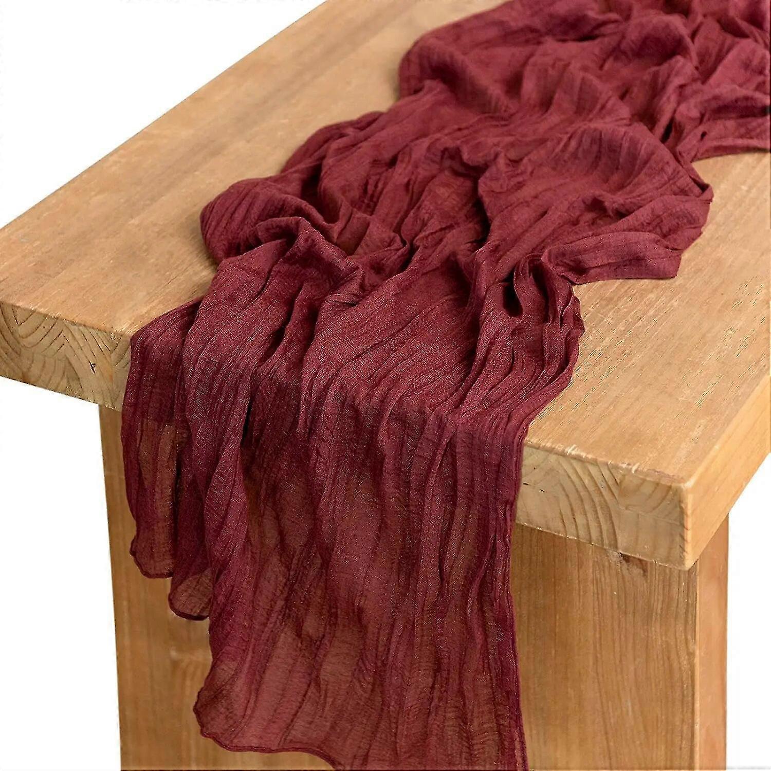Rustic-Elegant Polyester Gauze Runner