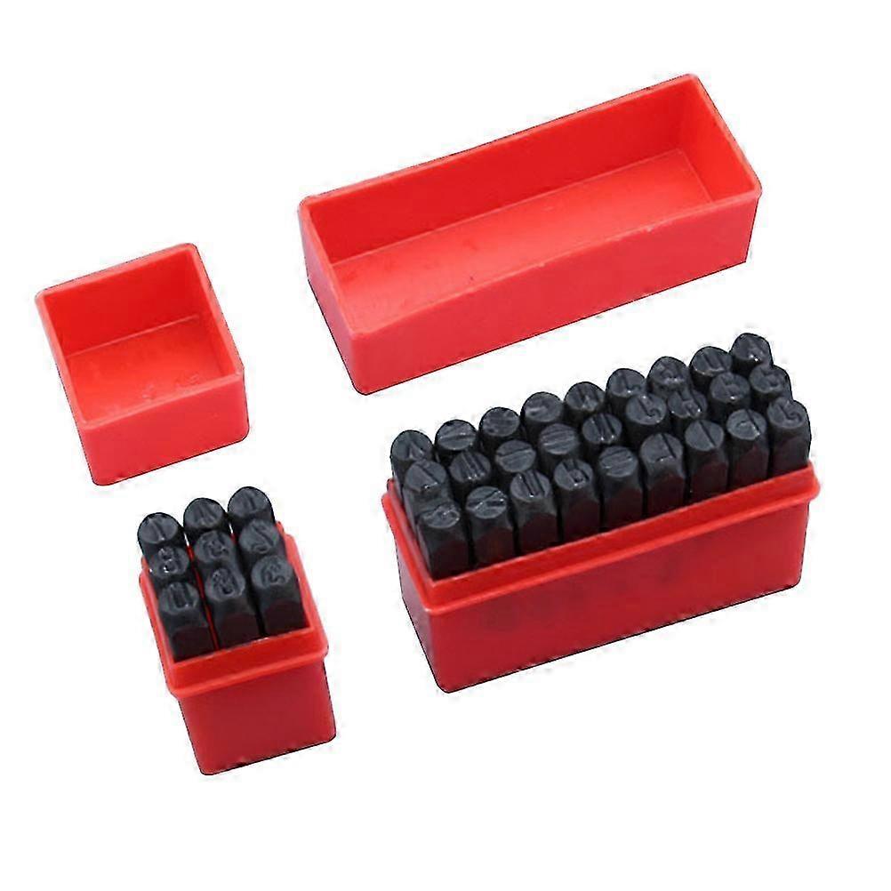 36 PCS Alphanumeric Carving Stamp Set Assorted Color 6mm Size Includes Storage Box for Easy