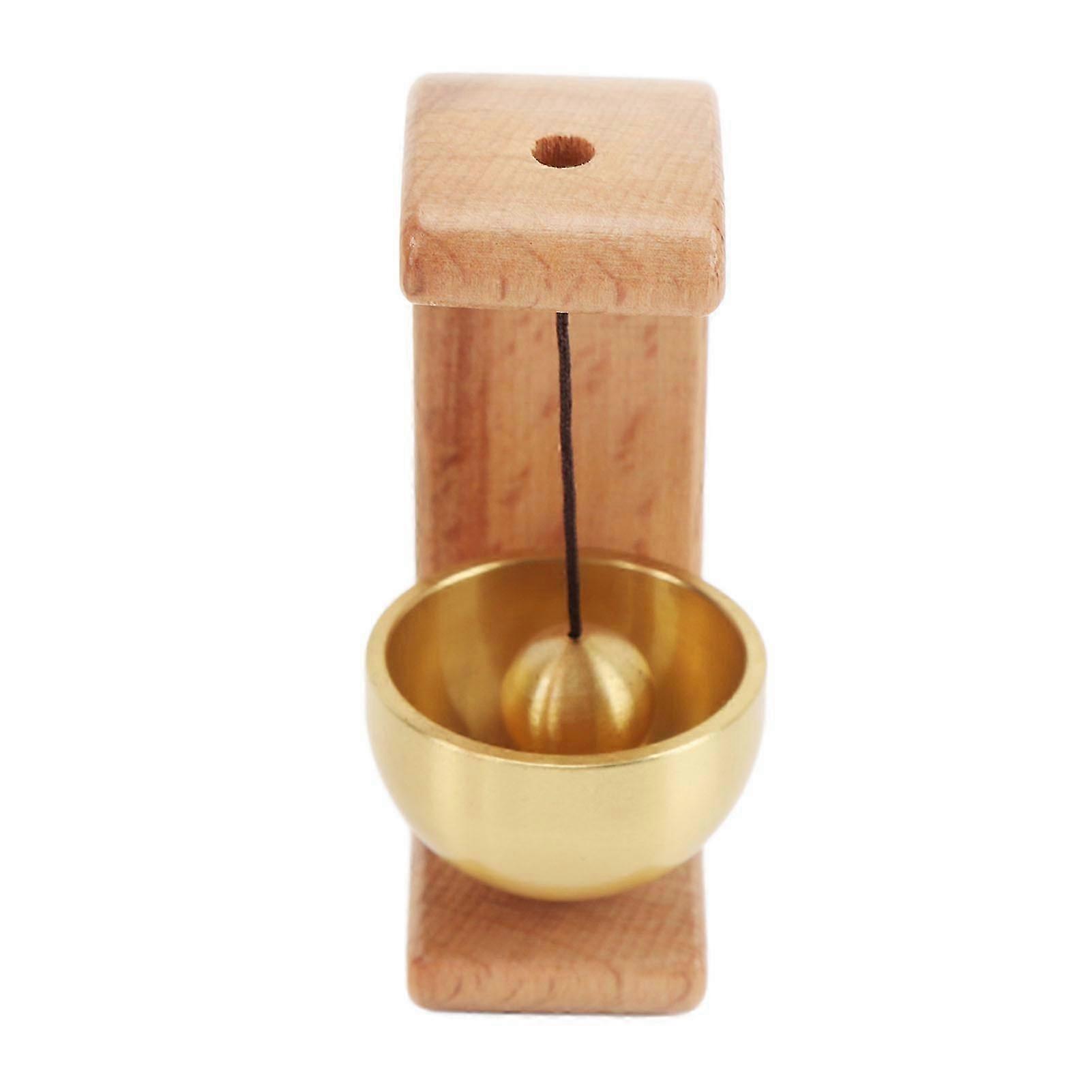 Suction-Mount Beech Brass Doorbell