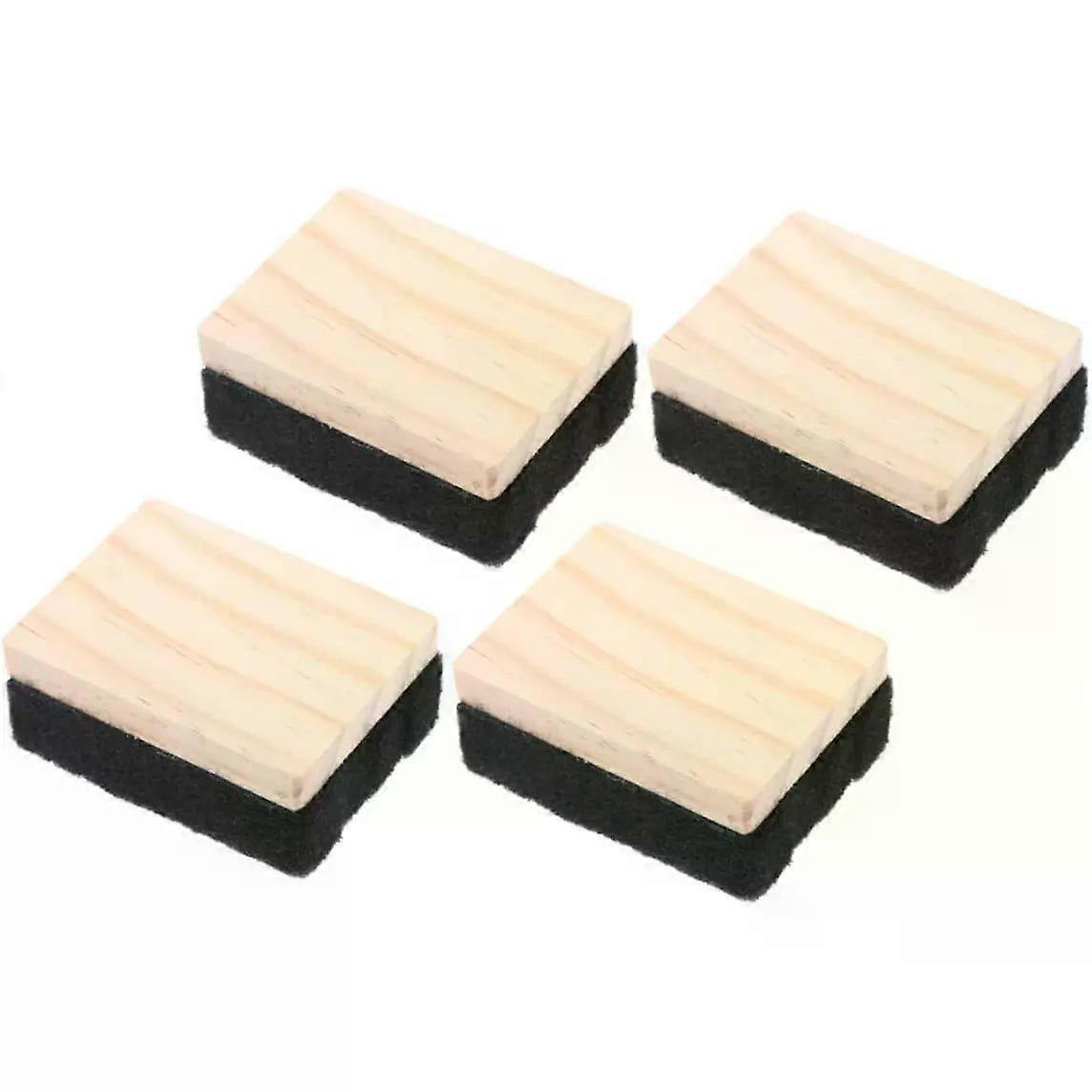 Mini Wooden Whiteboard Eraser 4pcs Compact Portable Multi-use