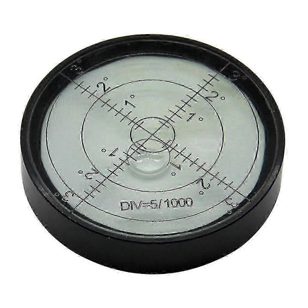 High precision round bubble level, illuminated bubble level, black casing.