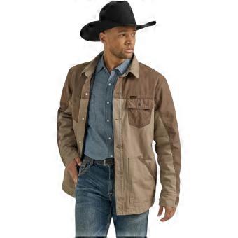 Wrangler Mens Mixed Canvas Chore Coat Cotton Authentic Western Quilted Jacket