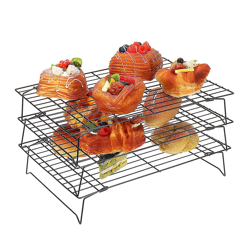 Stainless Steel Three-layer Folding Baking Cooling Rack Biscuit Rack Drying Net Baking Appliance