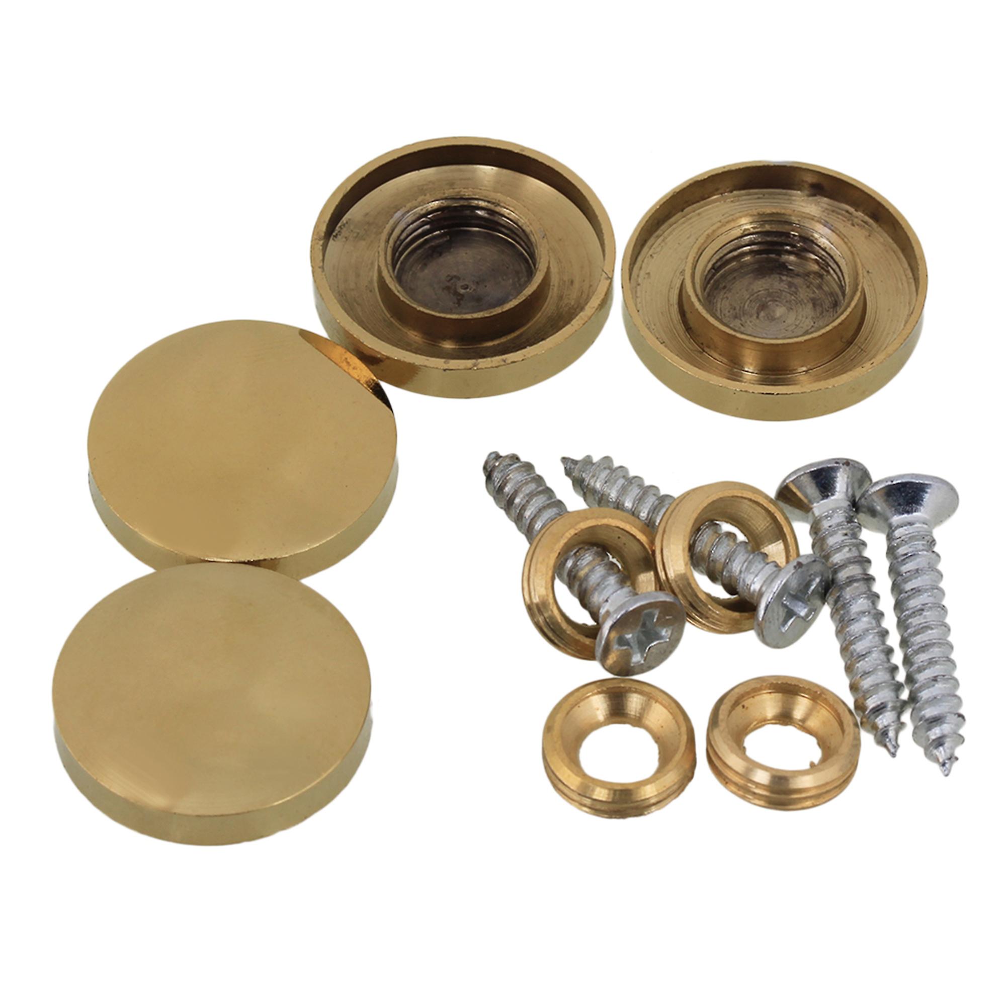20mm Dia Golden Home Decor Mirror Table Brass Round Screw Cap Set