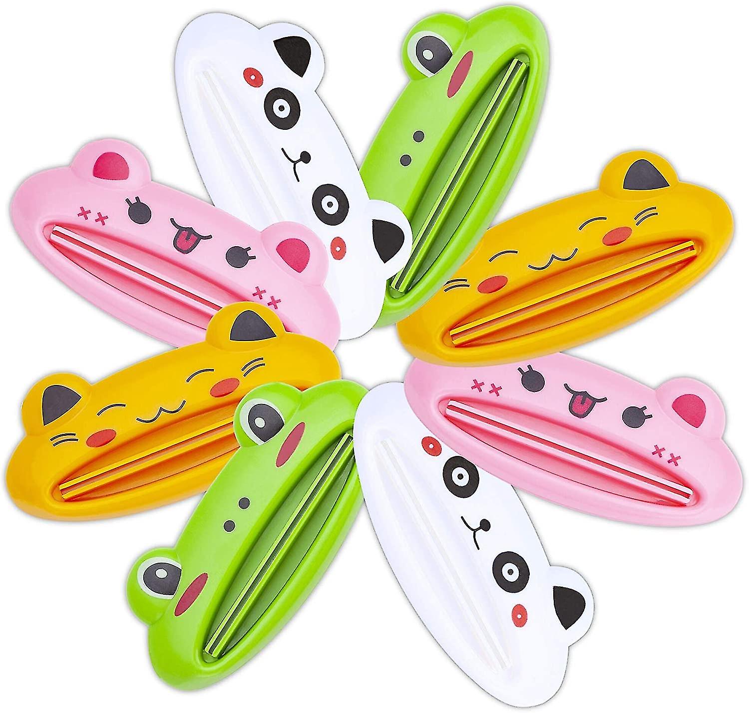 Toothpaste Tube Squeezer - 8 Pack Colors Animal Toothpaste Clip, Toothpaste Squeeze Roll, Tube Squeezer Tool Dispenser