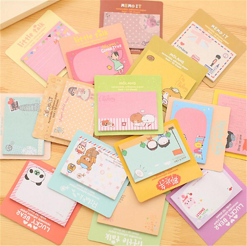 2pc Cute Cartoon Animal Sticky Note Memo Pad Notebook Label Stationery Gift