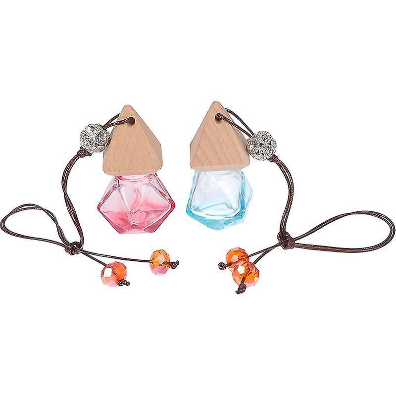 3.5X3.5cm Vehicle Rear View Mirror Ornaments 2pcs Car Perfume Bottles Empty Aroma Bottle