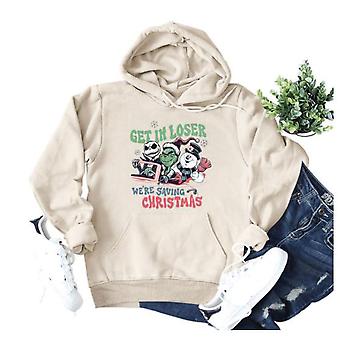Ladies Hoodies Autumn Winter Fashion Christmas Theme Loose Top Ladies New  High Quality Get In Loser Fun Pattern Printing Casual Hooded Long Sleeves