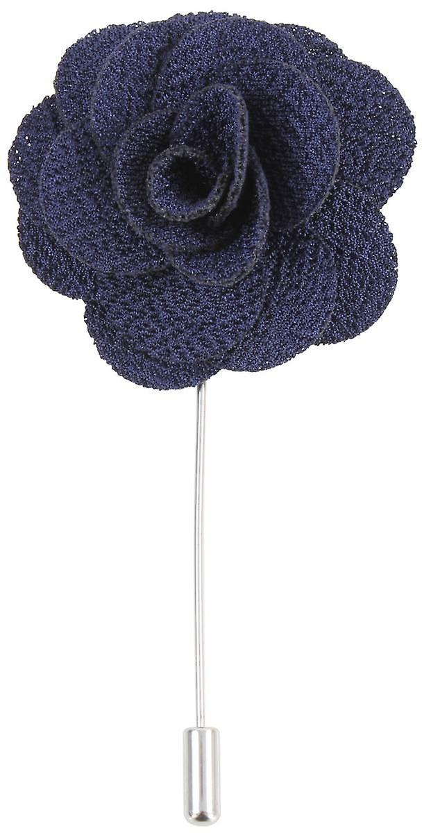 David Van Hagen Flower Lapel Pin - Navy/Silver