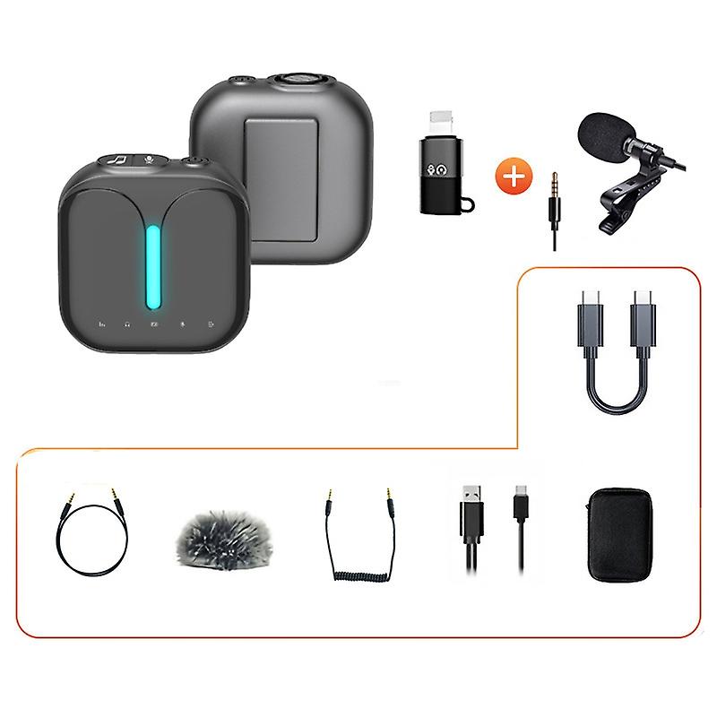 Lavalier Microphone Type-C+Apple Adapter+External Microphone