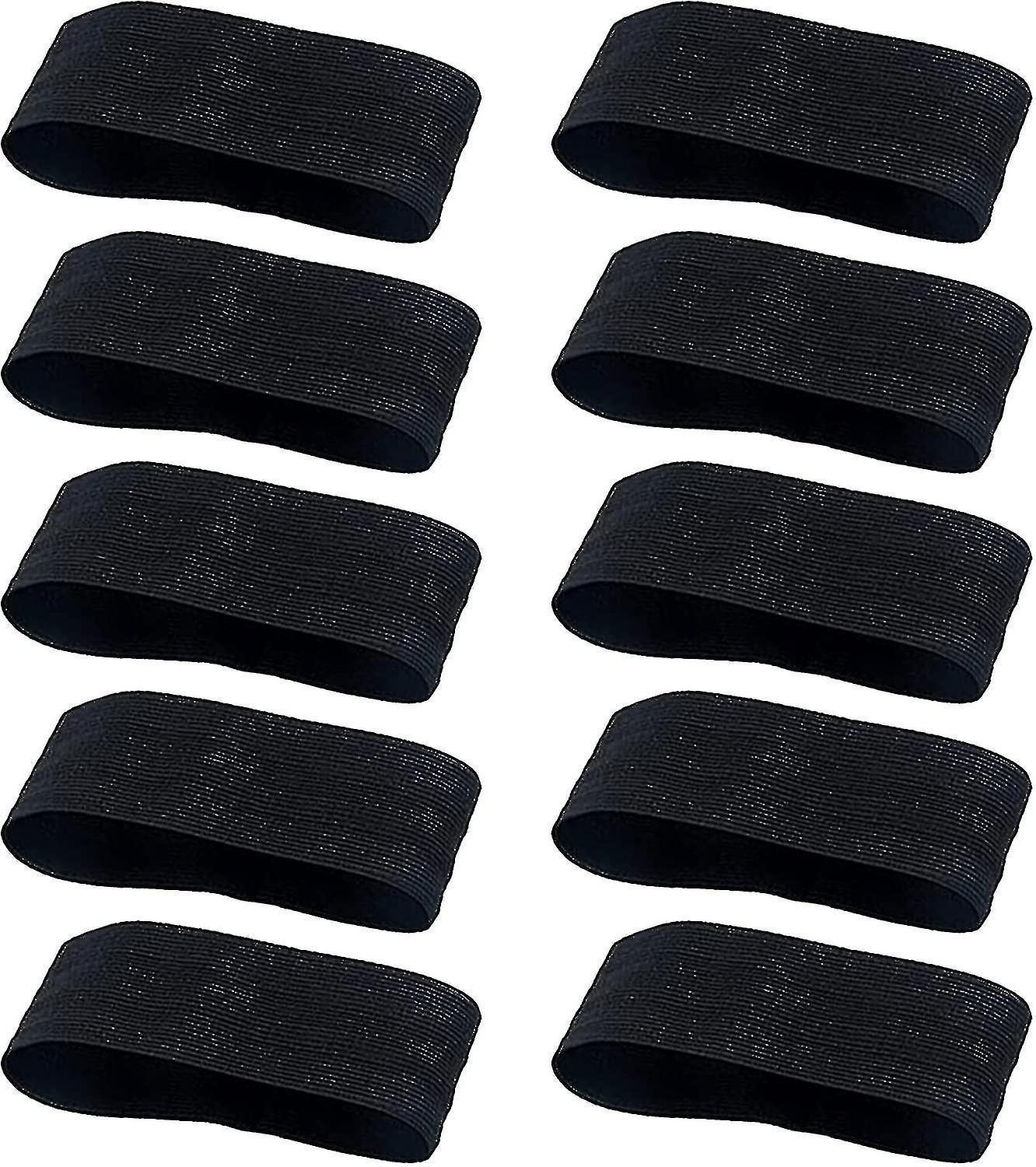 10 Pcs Black Armbands Football, Elastic Black Armbands Mourning Band, Loop Closure Sports Exercise A
