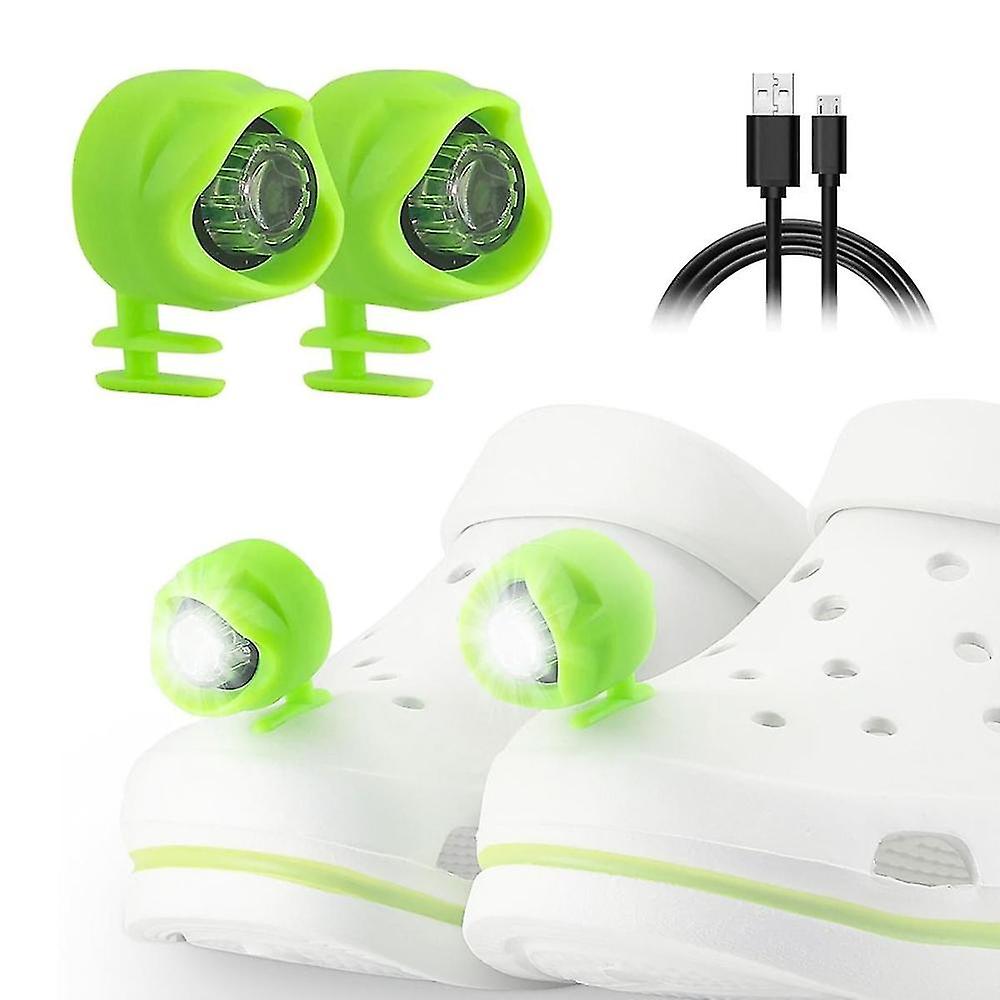 2 Pcs Rechargeable Clogs Shoe Light,headlights For Croc 3 Lighting Modes In The Dark,for Dog Walkin