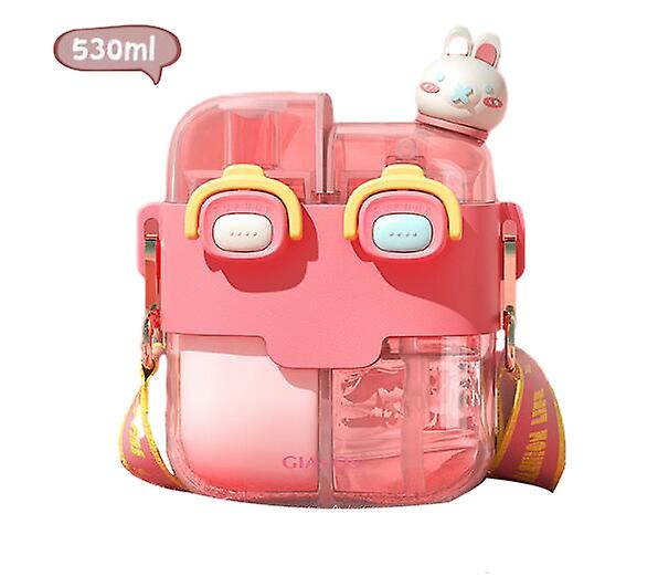 Children's large-capacity compartmentalized double-drinking straw cups