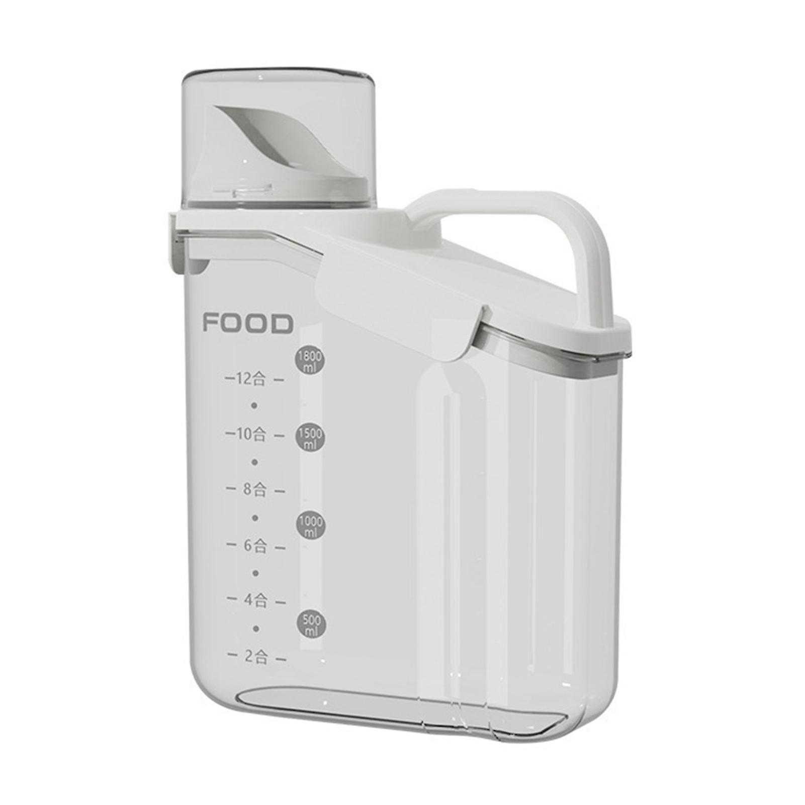 Plastic Storage Tank Food Bucket Storage Tank With Measuring Cup For Rice Sugar Candy Flour