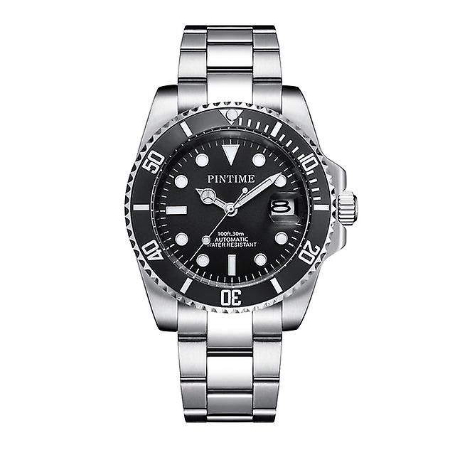 Pintime Men's Watches Automatic Mechanical Wristwatches Waterproof 30m Luxury Stainless Steel Material Calendar Luminous Relogio
