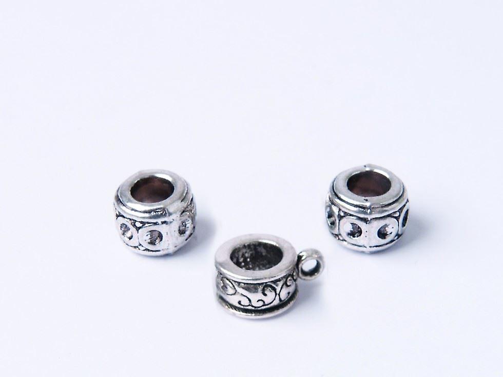 Trimits Spacer Beads  Silver  - per pack of 3