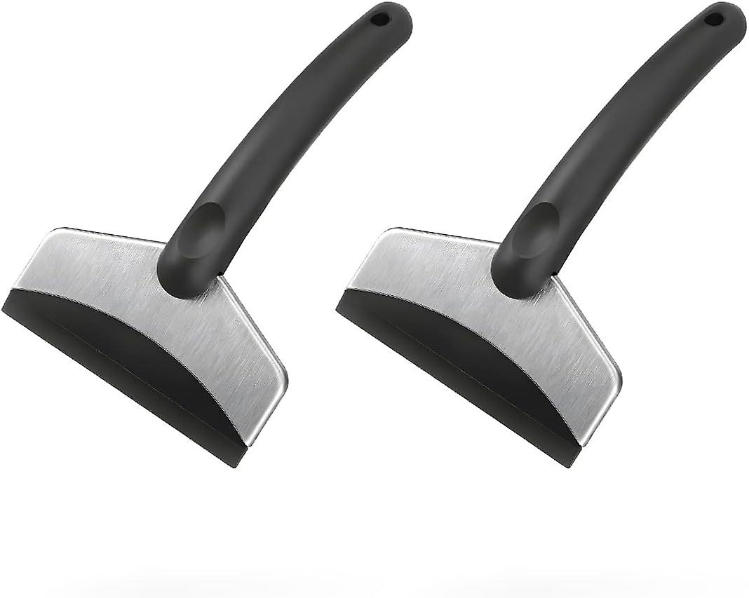Car Windshield Ice Scraper, 2-Pack Scratch-Free Snow Scraper with Ergonomic Handle, Winter Window Ice Scraper Accessories for Cars, Trucks, SUVs
