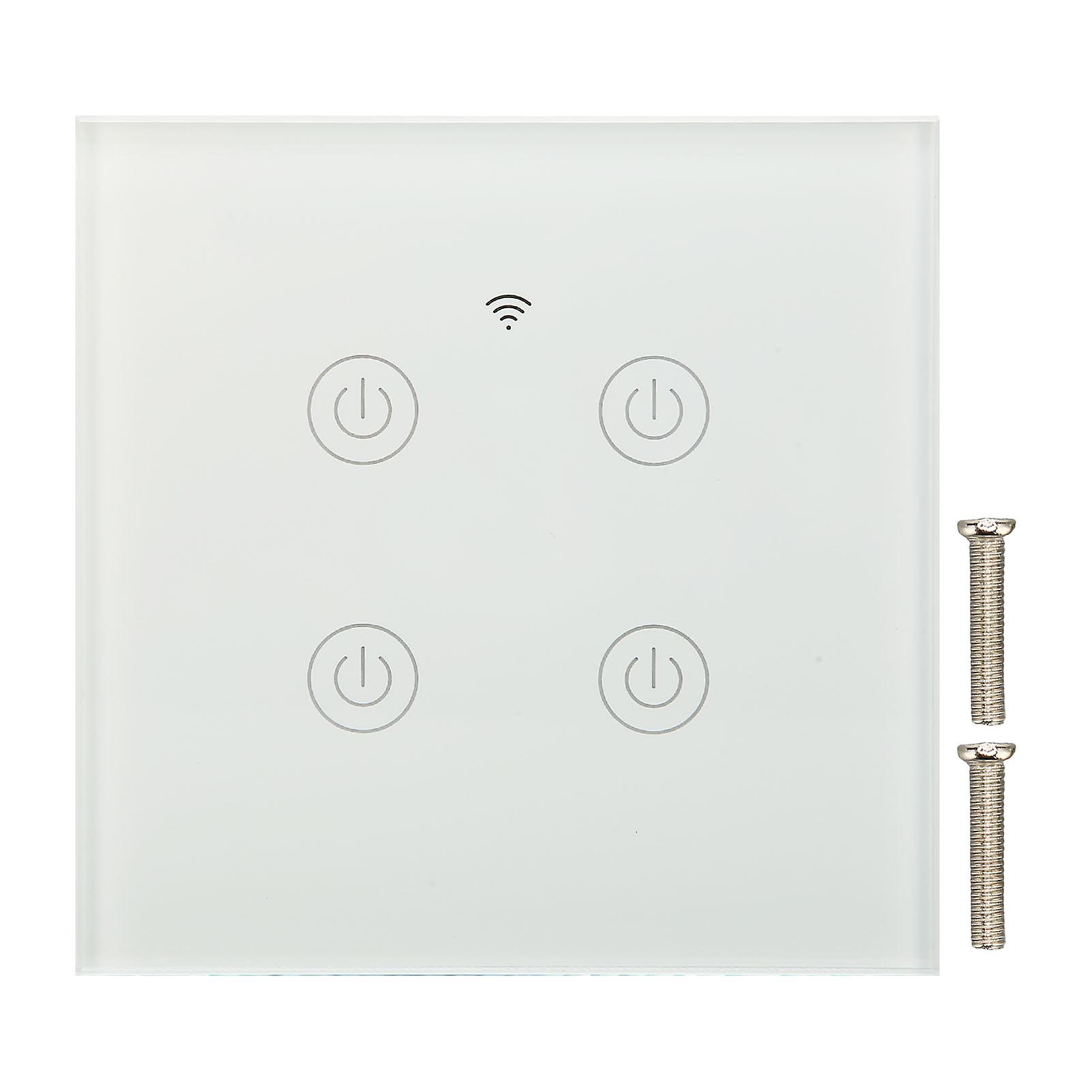 WiFi Smart Wall Light Switch Tempered Glass Remote Control Wireless Smart Panel Switch 100‑240V