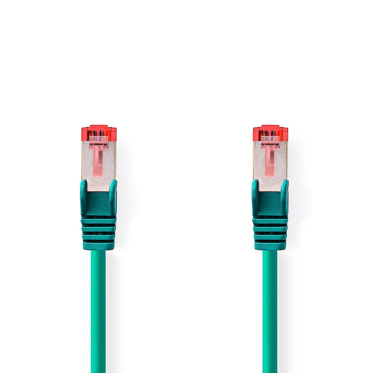 CAT6ネットワークケーブル |RJ45 オス |RJ45 オス |S/FTP |0.25メートル|ラウンド |LSZHの |グリーン |ラベル