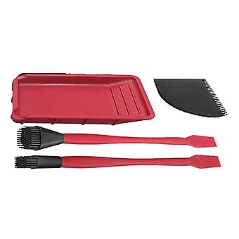 4-piece Woodworking Brush Tool Set Multifunctional Soft Silicone Wood Glue Tray Thin Non- Flat Diy Crafts
