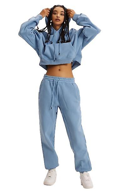 Women's Solid Sweatsuit Set 2 Piece Pullover and Drawstring Sweatpants Sport Sets