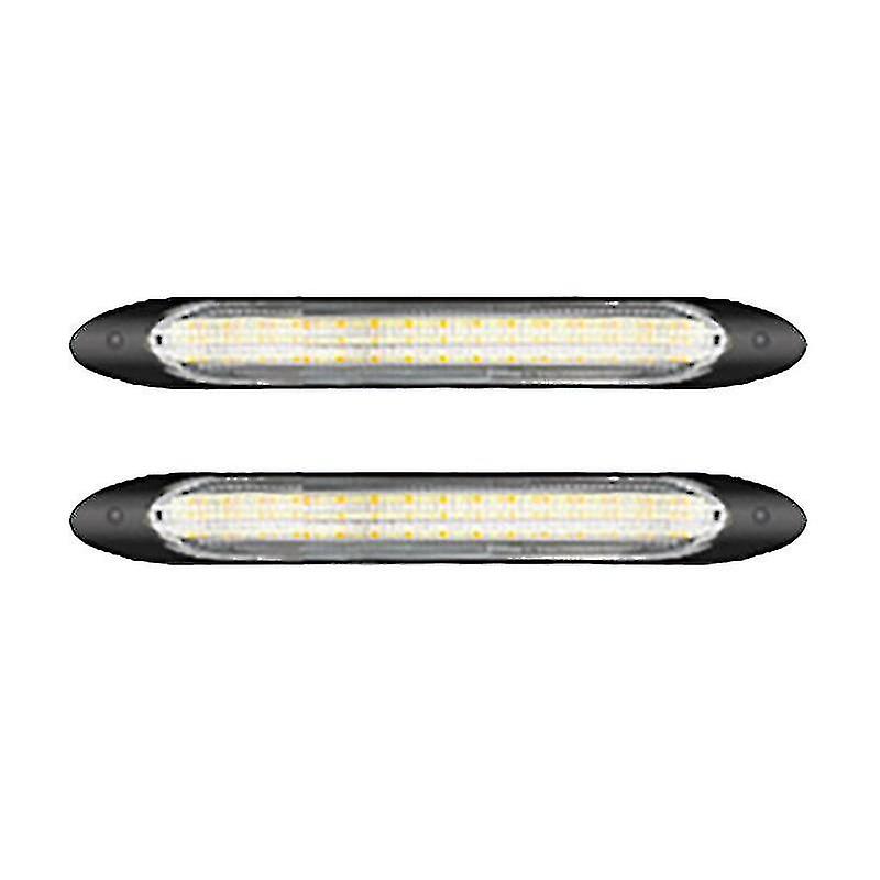 2xcar Led Drl Running Light Strip Yellow Clignotant Lampe 12v