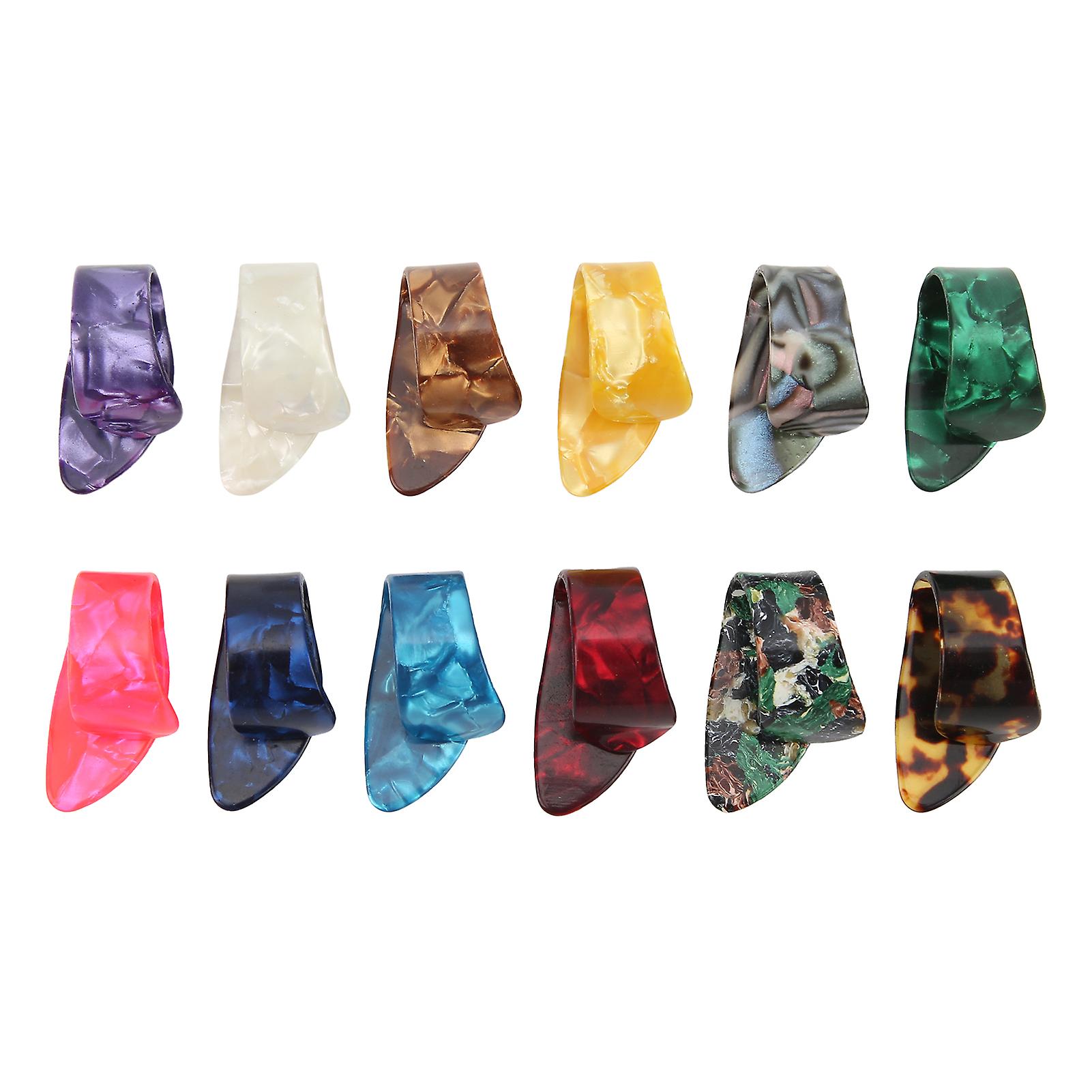Lot de 12 médiators de pouce en celluloïd pour guitare, accessoires de remplacement pour instruments de musique