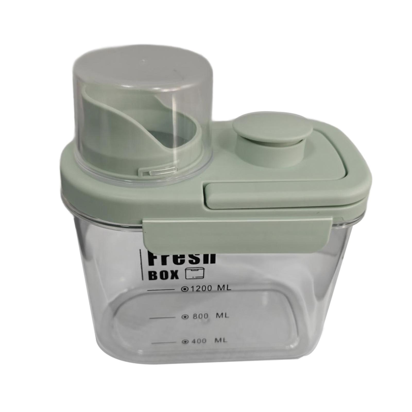 Rice Storage Container, Food Storage Container with Measuring Cup, Portable Cereal Container, Kitchen Storage Bin