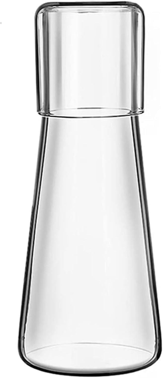 Clear Night Water Carafe Set For Bedside Table - 3 Pieces